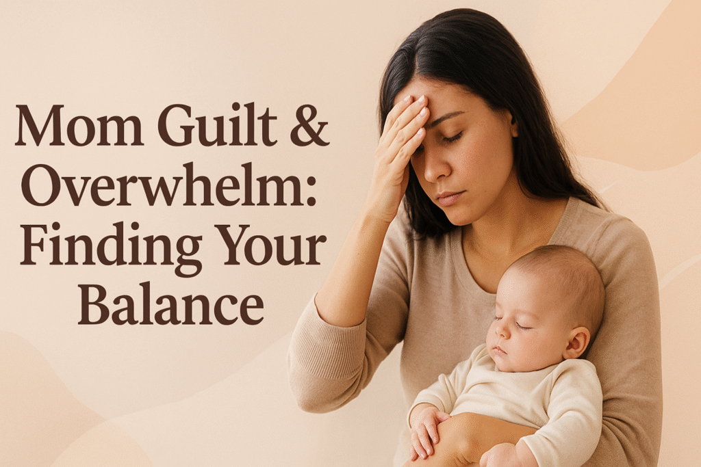 Mother feeling overwhelmed with motherhood, finding balance and healing from mom guilt and emotional struggles.